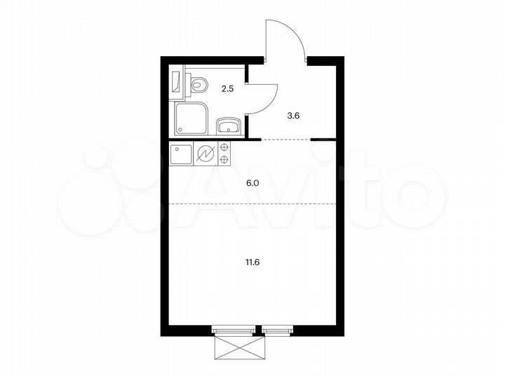 Квартира-студия, 23,7 м², 14/14 эт.