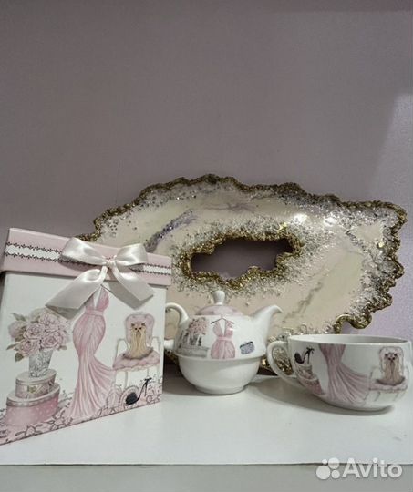 Подарочный сервиз чайник и чашка