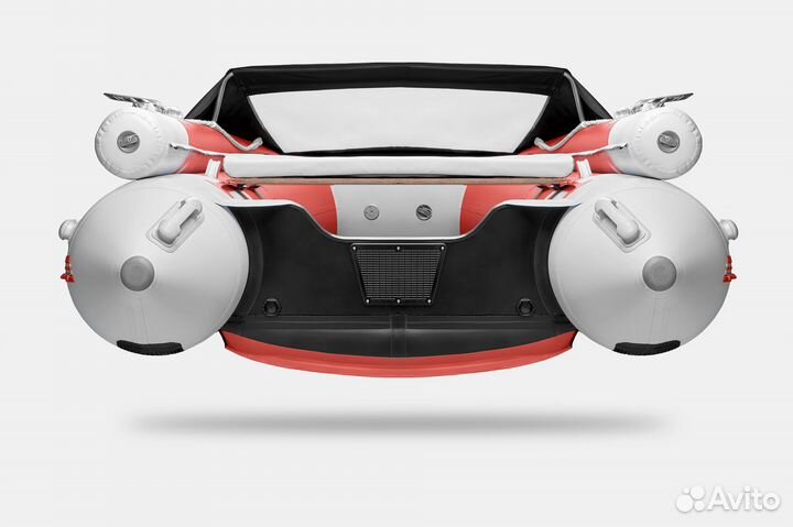 Надувная лодка gladiator E380X красно-белая