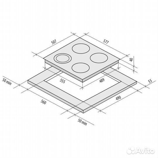 Варочная панель Krona dolce 60 BL