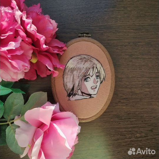 Аниме вышивка ручной работы кастом