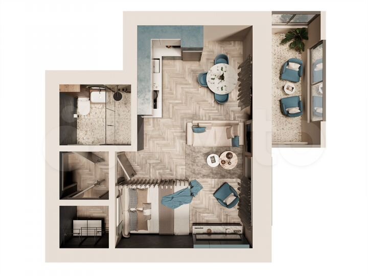 Квартира-студия, 27,1 м², 5/9 эт.