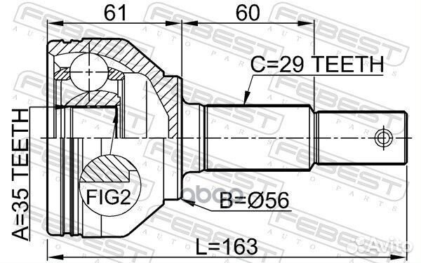 ШРУС наружный к-кт 35x56x29 Nissan X-Trail 07-13