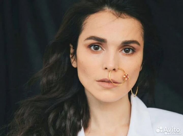 Нос кольцо зажим пирсинг бохо хипи индианка серьга