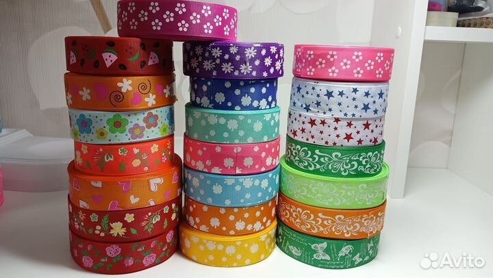 Репсовая лента. Атласная лента. Кабошоны. Резинки