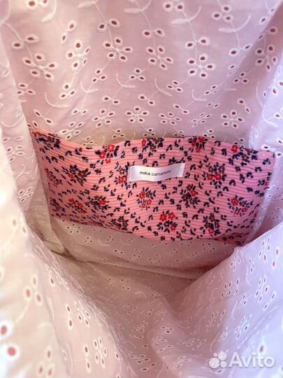 Вельветовый шоппер розовый с узором