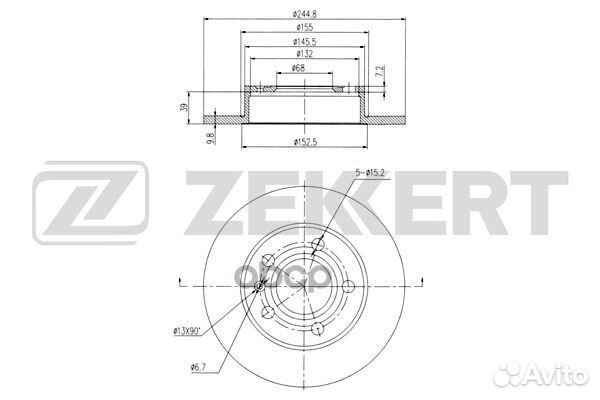 Диск торм. зад. Brilliance M2 07- bs-6329 Zekkert