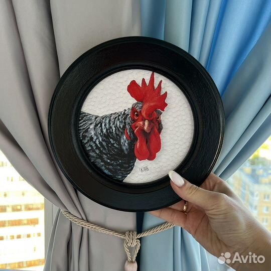 Картина Петух круглая