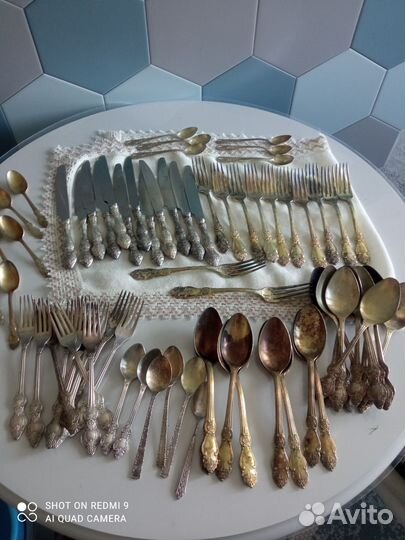 Мельхиоровые ложки вилки ножи СССР