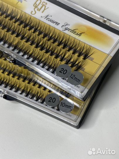 Пучковые ресницы 10 и 12 мм