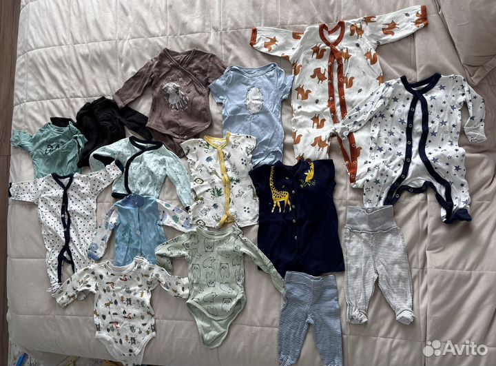 Вещи пакетом на мальчика 52-74 (0-6 месяцев)