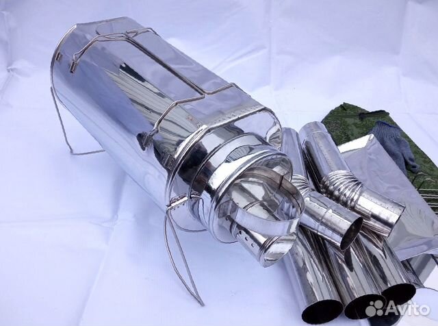 Печь буржуйка Кабанчик на 15 л. с решетками