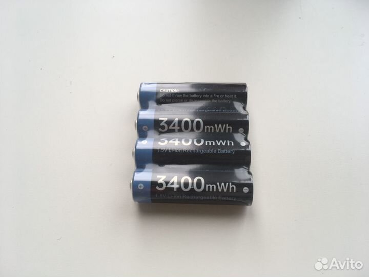 Аккумуляторные батарейки аа, 1,5 В, 3400 мАч, 4 шт