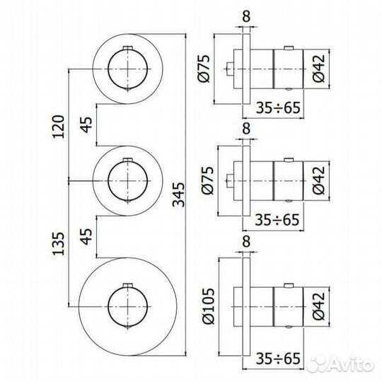 Термостат для ванны Paffoni Modular Box MDE018CR