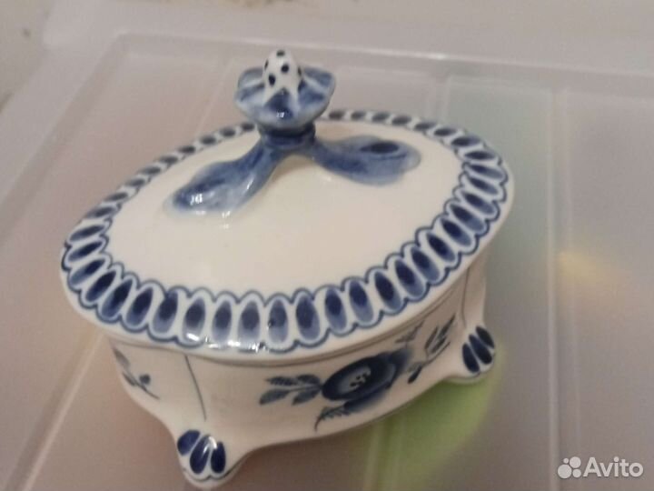 Туалетная коробочка Гжель СССР