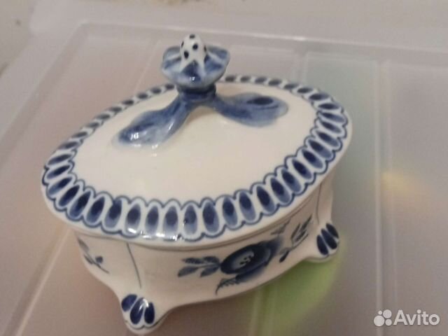Туалетная коробочка Гжель СССР