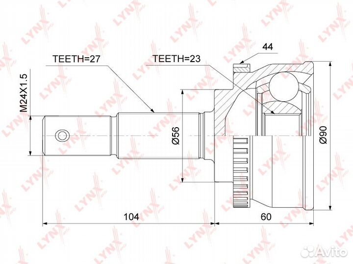 ШРУС передний наружный комплект CO5764A (lynxauto