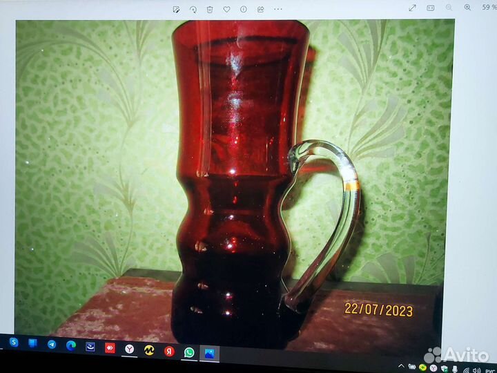 Ваза цветное стекло СССР