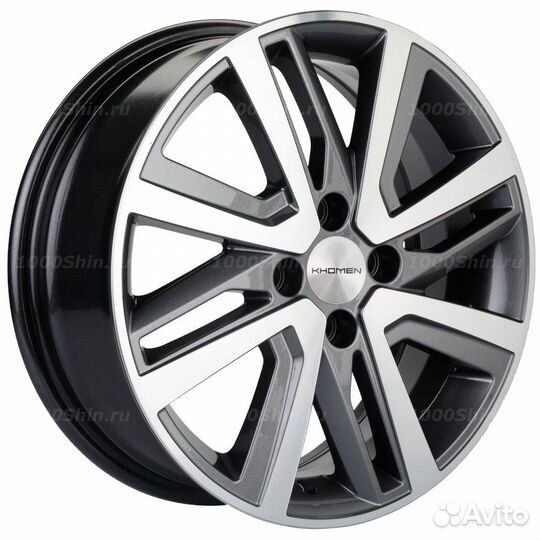 Диск 6*16 4*100 ET50 60,1 Khomen Wheels KHW1609 Gray-FP (Vesta/Largus)
