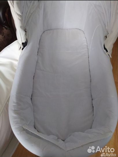 Коляска 2 в 1 индиго из экокожи