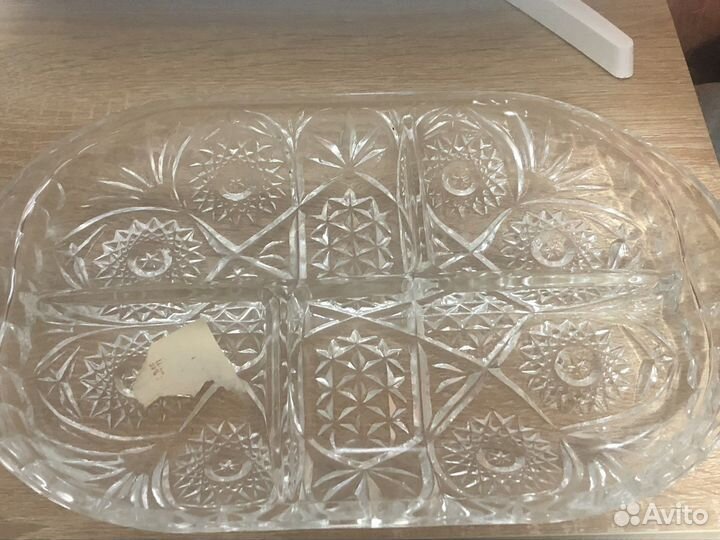 Хрустальная менажница СССР новая