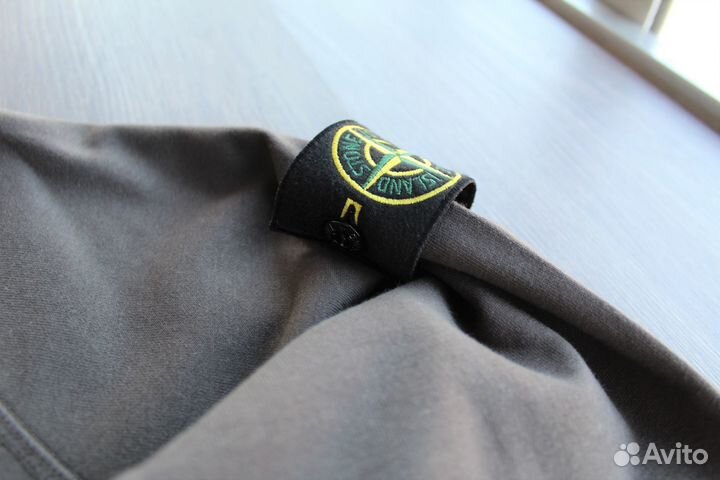 Оверсайз Свитшот Stone Island с патчем Какао S-XXL