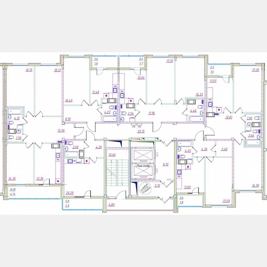 1-к. квартира, 43 м², 7/12 эт.