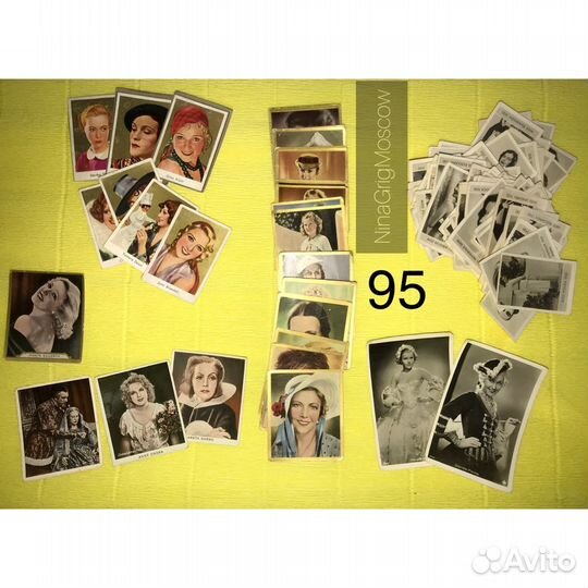 Антик фотокарточки Кинодивы. 95шт Германия 1930г