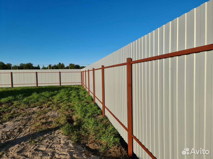 Забор из профнастила и евроштакетника под ключ