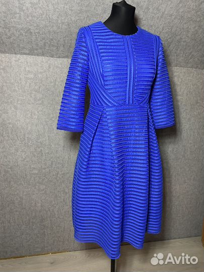 Вечернее платье 46 разм синее кружево