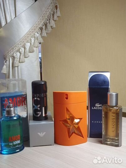 Мужские оригиналы Mugler, Armani, Cacharel Lacoste