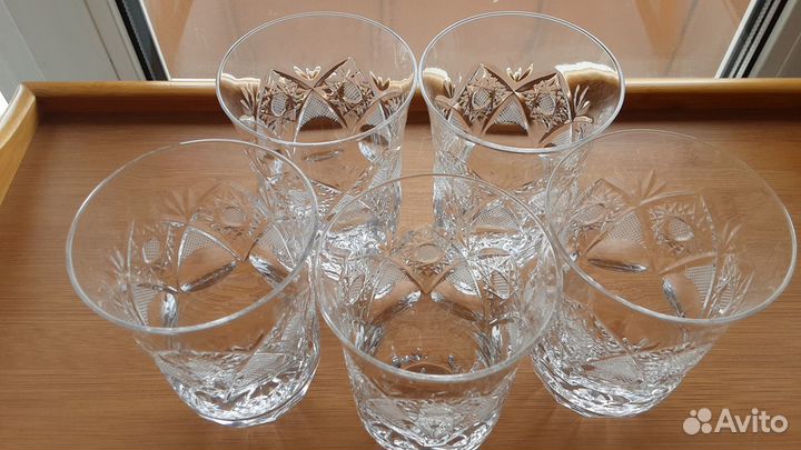 Большие тяжелые стаканы ручное выдувание шлифовка