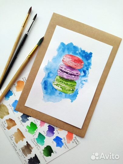 Открытка акварель а5