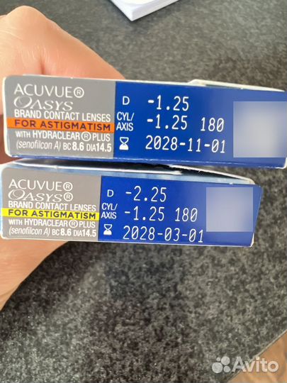 Линзы acuvue oasys 1.25 и 2.25