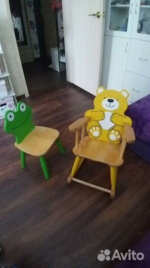 Кресло качалка и стул детские