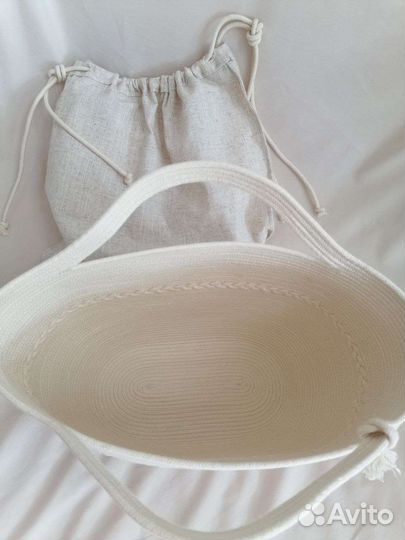 Сумка из хлопкого шнура с хлопковым мешком