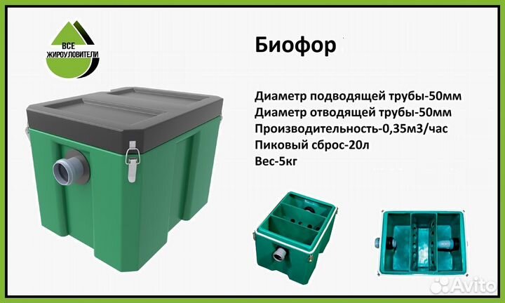 Жироуловитель под мойку. Модель 0,35-20 плюс