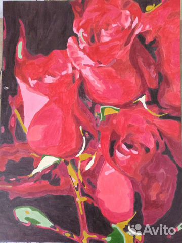 Готовая картина по номерам, Розы