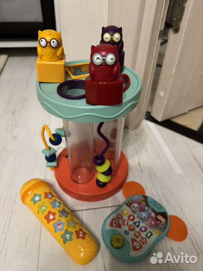 Сортер совушки battat и 2 музыкальные игрушки