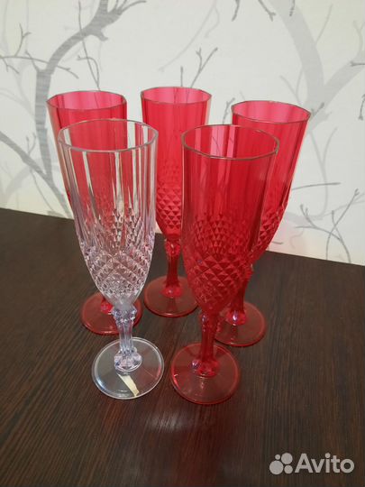 Бокалы для шампанского, фужер пластик