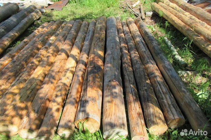 Бревна стоительные ошкуренные