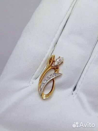 Подвеска с синтетическим камнем Золото