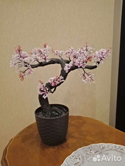 Сакура бонсай из бисера