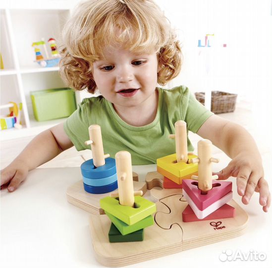 Hape закручивающиеся кубики и Hape головоломка