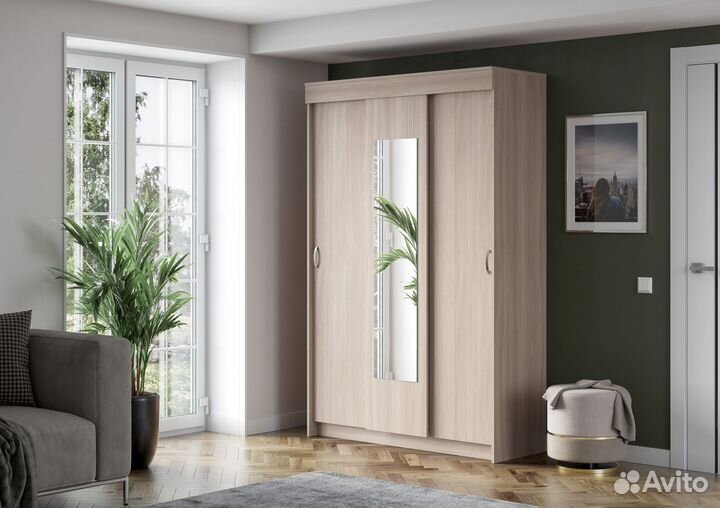 Шкаф-купе Бассо (ясень шимо светлый)