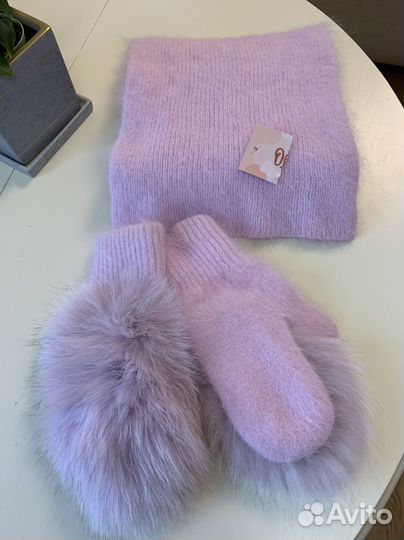 Шапка, шарф, варежки шерсть