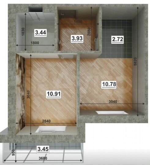 2-к. квартира, 36 м², 1/9 эт.