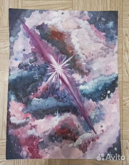 Картина А3. Ватман, акварель, чернила, гуашь