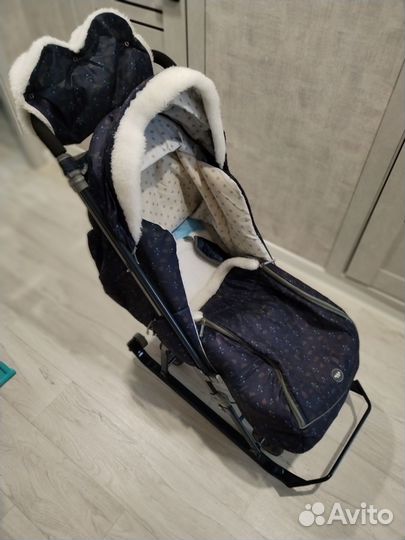 Детские санки коляска с колесами