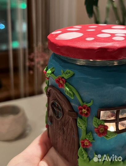 Подсвечник ночник полимерная глина